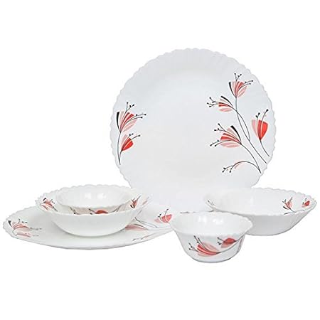Larah by BOROSIL Glass Gloria Dinner Set 33 Piece
