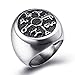 ELFASIO Men Stainless Steel Rings The Seal of Solomon Key of Solomon Seal Symbol Wiccan Vintage Jewelry