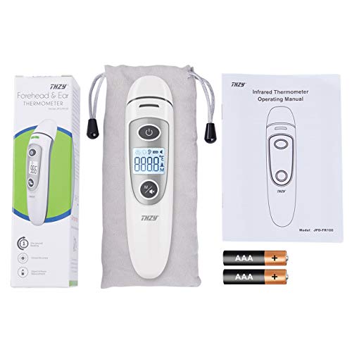 Forehead and Ear Thermometer, THZY Upgraded Digital Infrared Thermometer with Fever Indicator, Dual Mode Body Thermometer Suitable for Baby, Infants, Toddlers and Adult CE&FDA Approved