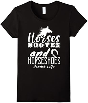 Womens Horses Hooves And Horseshoes Farrier Life T-Shirt Large Black