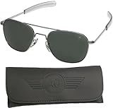 American Optical Flight Gear Original Pilot Sunglasses, 52mm lens, Chrome Frame