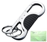 Olivery Keychain 2 Key Rings Stainless Steel Key Chain in Metal Gift Box & Greeting Card - Silver Chrome - The Perfect Combination of Luxury, Power & Elegance - Will Never Rust, Bend or Break