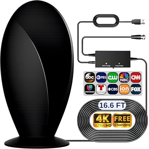 Photo 1 of 2026 Antenna for Smart TV and Older TV, 2800+ Miles Long Range 360° Reception TV Antenna Indoor with Amplifier Signal Booster, Digital TV Antenna for Local Channels with 4K 1080P Quality (VistaPanel)