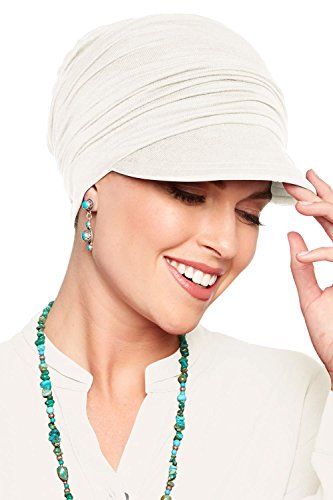 Bamboo Slouchy Newsboy Hat-Caps for Women with Chemo Cancer Hair Loss Luxury Bamboo - Cream