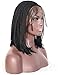 BLUPLE Yaki Bob Lace Front Braided Wig #1B Natural Black Half Hand Tied Synthethic Heat Resistant Hair Short Bob Yakibraids Wigs Middle Part with Baby Hair for Black W (14 Inch, Yaki Micro Braids,#1B)