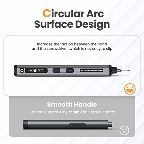 Electric Screwdriver- AM ARROWMAX Cordless Precision Screwdriver Set with 34 Magnetic Precision Bits,4 Gears Torque,Rechargeable Portable Repair Tool Kit for Electronics Laptop Glasses Watch (SES)