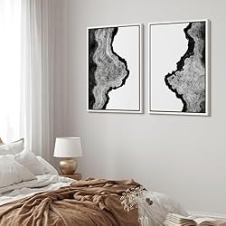 MUDECOR Framed Canvas Print Wall Art Set Black and