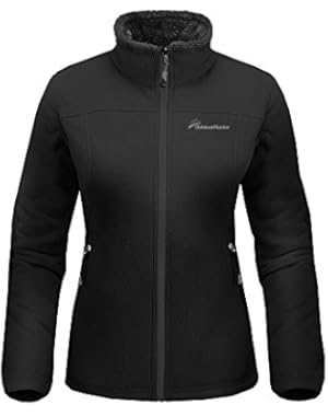 Women's Fleece Jacket - Waterproof & Stain Repellent, Ultra Soft Plush Lining & Optional Hoodie - Full-Zip