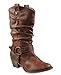 REFRESH Women Wild-02 Western Style Cowboy Boots,Tan,8.5