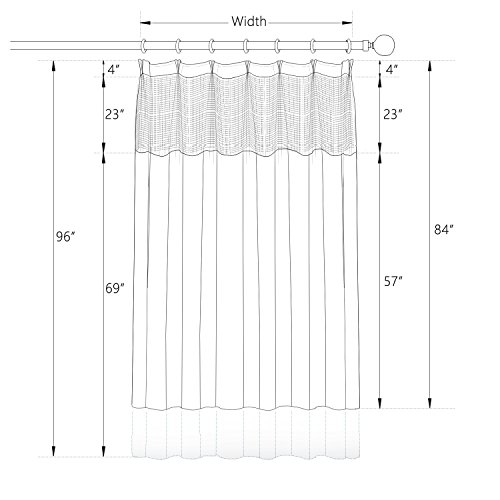 TWOPAGES White Room Divider Privacy Cubicle Curtain Dustproof Curtain Mesh Top Nickel Grommet Curtain (1 Panel, 7'Wide x 8'Long)