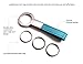 Mehr Classic Leather Key Chain | Elegant, Timeless, Multi-Ring Keychain & Key Rings (Turquoise Blue)