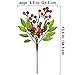 4 Pcs Artificial Red Berry Picks Red Berry Stems Berry Branches Spray Berry Sprigs Berry Twigs with Fake Green Leaves - 13.6