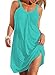 Casual Summer Womens Dresses Beach Party Evening Dresses Aquamarine-cotton X-large