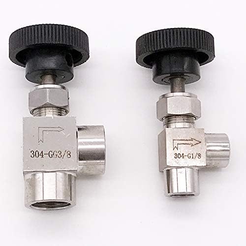 Needle Valve Adjustable Needle Valve 1/8'' 1/4'' 3/8" 1/2" Right Angle Female G Thread SS304 For Water Gas Oil 1/2"