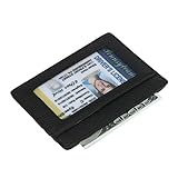 DEEZOMO RFID Blocking Genuine Leather Slim Super Thin Card Holder With ID Card Window