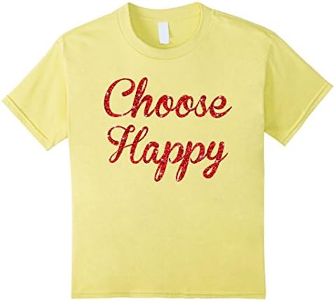unisex-child Gorgeous CHOOSE HAPPY t-shirt (Positive Happy Joy Love Kind) 12 Lemon