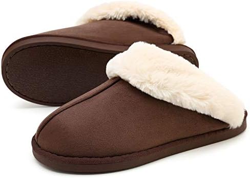 HomyWolf Comfy Womens Slippers, Fluffy Women Memory Foam Slippers for Indoor Outdoor, Ladies Slip On House Shoes