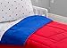 Toddler Bedding Set | Boys 4 Piece Collection | Fitted Sheet, Flat Top Sheet w/ Elastic bottom, Fitted Comforter w/ Elastic bottom, Pillowcase | Delta Children | Boys American | Red White Blue