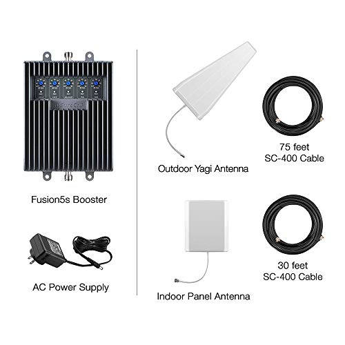 SureCall Fusion5s Yagi/Panel Cellular Signal Booster for All Carriers 3G/4G LTE up to 6,000 Sq Ft