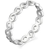 Savlano 925 Sterling Silver Infinity Ring Band for Women - Made in Italy Comes With a Gift Box