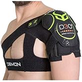 DEMON UNITED X D3O Shoulder Stability Brace with D3O Impact Protection- Neoprene Shoulder Support w/ D3O for Rotator Cuff, Labrum Tear, AC Joint Pain, Shoulder Compression Sleeve (Small/Medium)