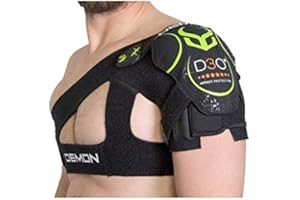 Demon United X D3O Shoulder Stability Brace with D3O Impact Protection- Neoprene Shoulder Support w/ D3O for Rotator Cuff, Labrum Tear, AC Joint Pain, Shoulder Compression Sleeve (Large/XLarge)
