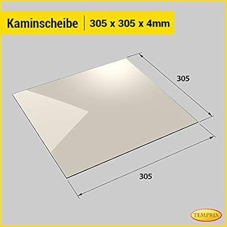 Kaminglas und Ofenglas 305 x 305 x 4 mm | Temperaturbeständig bis 800° C | » Wunschmaße auf Anfrage « | Markenqualität in Ers