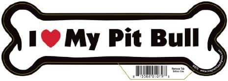 7" Dog Bone Magnet - Works Great on Cars, Refrigerators, Mailboxes and More (I Love My Pit Bull)