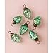 Luna Bazaar Glass Ornaments (Laura Design) - Vintage-Style Decoration for Home, Wedding and Holiday Décor (Set of 6, Mini, Vintage Green)
