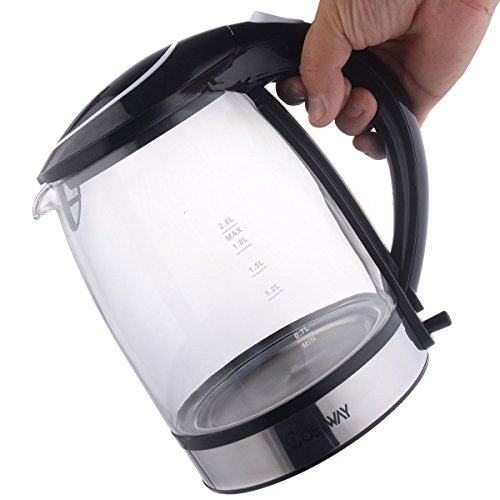 1500 W 2.0 L Electric Glass Kettle with Blue LED Light