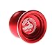 Magic YOYO N12 Aluminum Alloy Metal Unresponsive Professional Yo-yos Yo Yo 1 Gloves 5 Strings for Girls Boys Kids Birthday Toy- Red