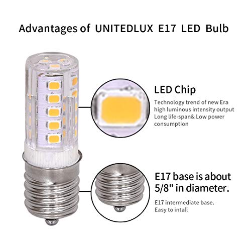 E17 LED Bulb,WTINTELL Equivalent to 40 Watt Halogen Bulb,dimmable