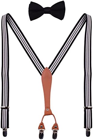 Bow Ties and Suspenders Adjustable Mens Braces Suspender Clips for Women Wedding