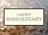 Anniversary Greeting Cards - A1601. Business Greeting Card Featuring an Image of Happy Anniversary on a Bubbly Background. Box Set Has 25 Greeting Cards and 26 Bright White Envelopes.