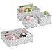 mDesign Fabric 4-Piece Drawer Organizer Bins, Kids/Baby Nursery Dresser, Closet, Shelf, Playroom Organization, Hold Clothes, Toys, Diapers, Bibs, Blankets, Gray/White Polka Dot