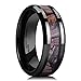King Will 8mm Mens Black Tungsten Carbide Ring Camo Camouflage Comfort Fit Wedding Band