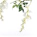 Miracliy Artificial Flowers Vine 2 Pcs 6.6ft Fake Silk Wisteria Ivy Vine Rattan Hanging Garland for Home Party Wedding Decor, White