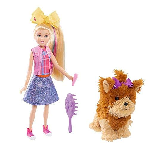 JoJo Siwa Singing Doll 10 With Bow Bow Plush Dog (Purple Bow)
