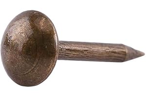 HEEPDD 100pcs Vintage Upholstery Nails, Furniture Nails Pins Assortment Kit Sofa Shoe Door Decorative Stud Antique Upholstery Tacks Bronze Metal Tags Tacks (12 * 17mm)