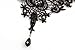 JoyTong Black Lace Necklace Earrings Set, Lace Pendant Choker and Eardrop (Red)