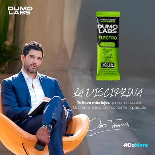 DUMO ELECTRO | Electrolitos Orales en polvo sin azucar | Suplemento Deportivo Premium para Hidratación con Sodio, Potasio y Magnesio | Electrolitos para Energía, Rendimiento y Recuperación | Citrus | 30 Porciones (30 pack, Citrus