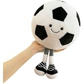 XIYUAN Soccer Plush Toys 9.8" Soft Football Stuffed Sports Balls Cute Fun Plush Ball Creative with feet Soccer Doll Plush Stuffed Spherical Soft Toys Small Sport Ball Throw Pillow Gift for Kids