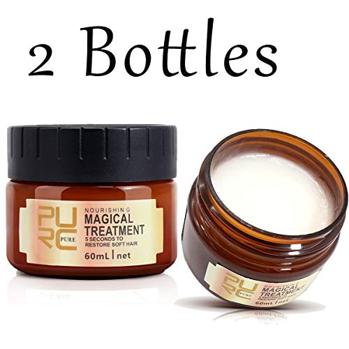 2Pcs Hair Treatment Mask, Natural Ingredients, Deep Conditioner for Dry or Damaged Hair, Hair Care, Repair Damaged Hair Root Hair Keratin Hair and Scalp Treatment, For All Hair Types, Men & Women