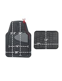 Estera de piso de goma FH GROUP f11311 negra (resistente alto conducto, set completo negro, recortar para adaptar)., Burgundy