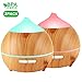 Essential Oil Diffuser, Avaspot 2 PACK 250ml Wood Grain Aromatherapy Ultrasonic Aroma Diffuser, Portable Cool Mist Humidifier with Auto Shut Off, 7 LED Colors and Adjustable Mist Mode for Christmas