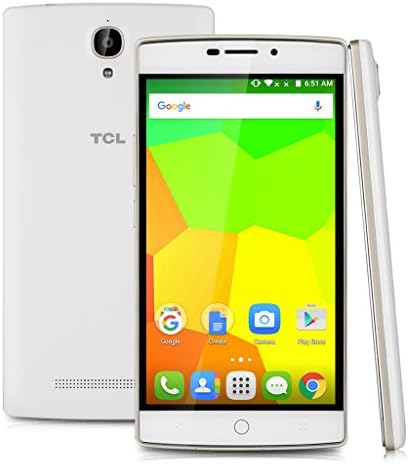 TCL P561U - 4G Smartphone Sim Free Android (5.5" HD, 1280x720p, Dual Sim, Quad Core, 16Gb Rom 2Gb Ram, 8Mp, multi language),White