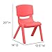 Flash Furniture Red Plastic Stackable School Chair with 10.5'' Seat Height
