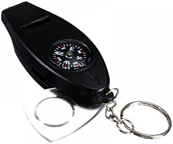 JXULE Emergency 4 in 1 Whistle Compass Magnifier Thermometer Survival Kits (pack of 4)