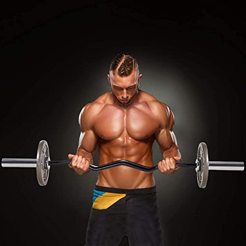 Olympic EZ Curl Bar, 47 Inch Weightlifting Curl Bar for Home Gym