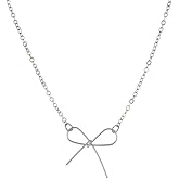 BEARJIA Bow Necklace for Women Gold Silver Bow Necklace Fashion Bow Pendant Necklace Bow Necklace Jewelry Perfect jewelry for Women